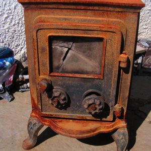 broken fireplace glass